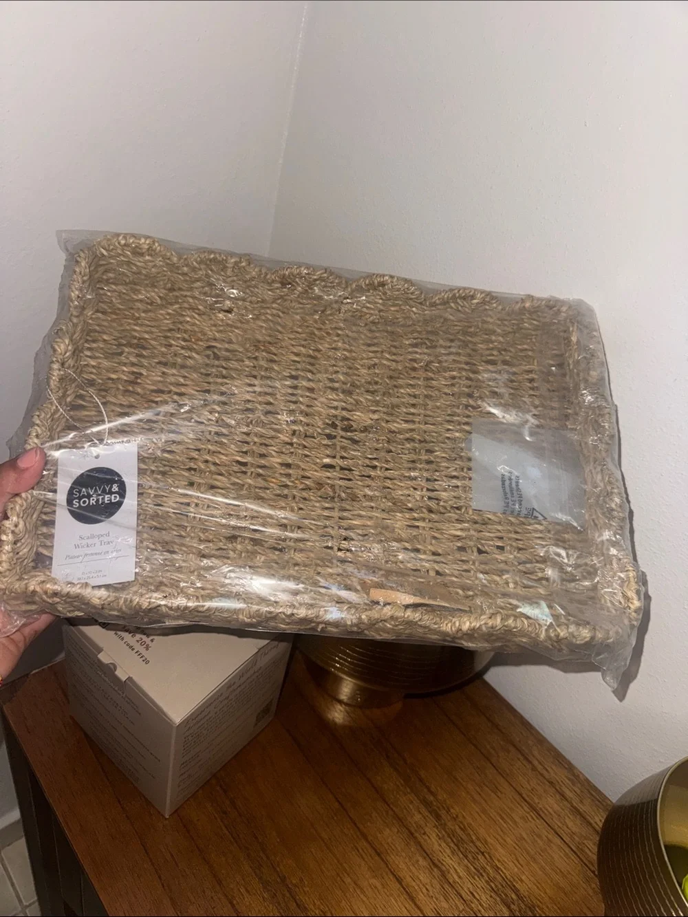 Natural Wicker Serving Tray - Brown